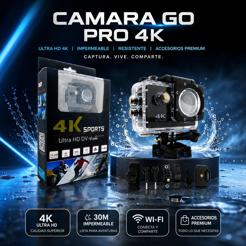 🔥 LIQUIDACIÓN DE STOCK: - CÁMARA GOPRO 4K + FUNDA ULTRARRESISTENTE DE REGALO - [PROMOCIÓN DE CUMPLEAÑOS]🔥