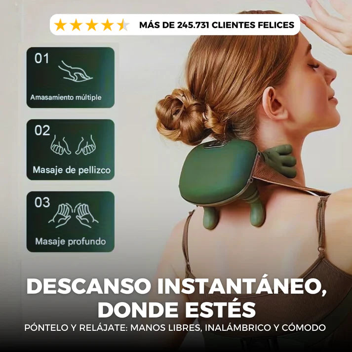 🔥 MASAJEADOR CERVICAL 4D -  Masaje profundo y calor terapéutico  🔥