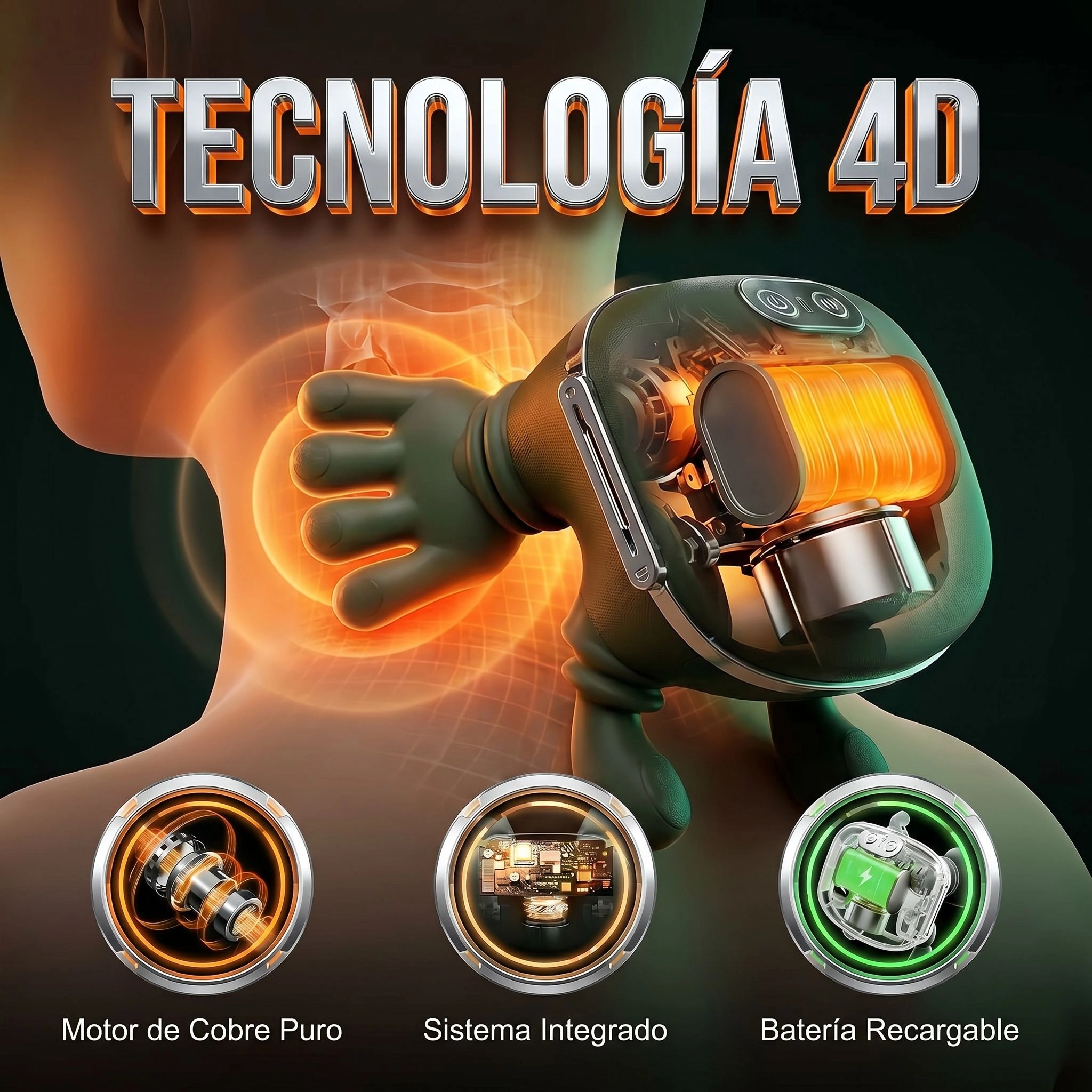 🔥MASAJEADOR CERVICAL 4D -Tu cuello aguanta todo el día. Ya es hora de que alguien lo cuide a él.  Elimina la tensión en 10 minutos . Tecnología 4D con calor que penetra el músculo de verdad.🔥